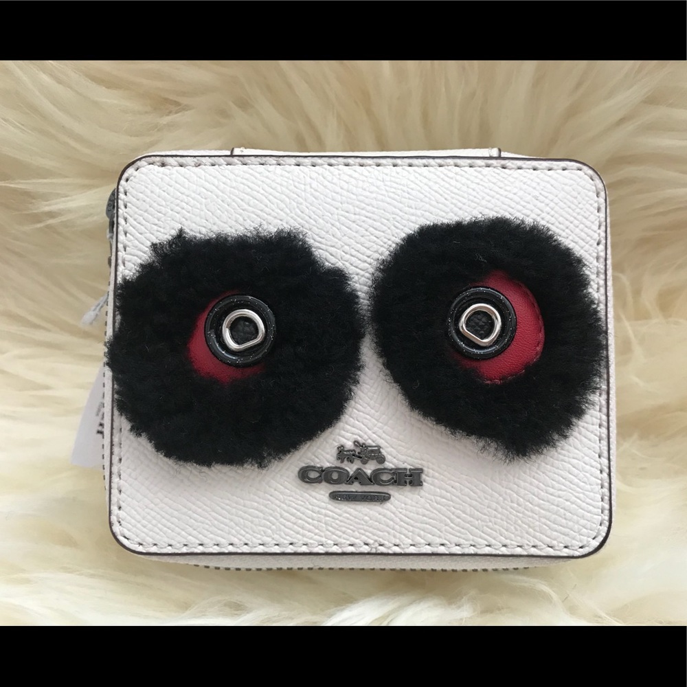 Coach white leather jewelry box